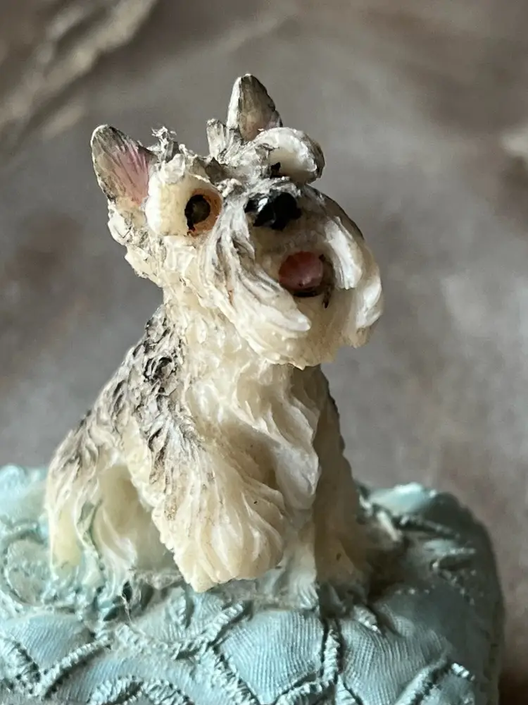 Schnauzer Dog Puppy Trinket Box 2 1/4 inch