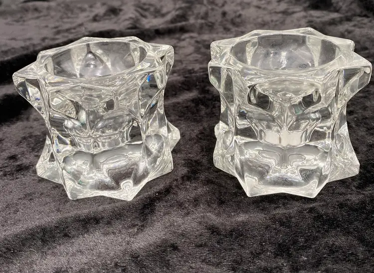 2 - Mikasa "Sparkling Star" Crystal Votive Candle Holders, New In Box (NIB)