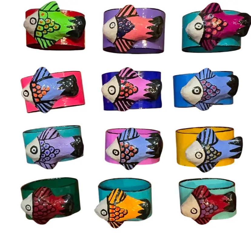 Vintage Paper Mâché Fish Napkin Rings