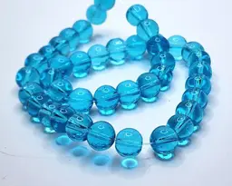 8MM Aqua Blue Glass Beads #CC144