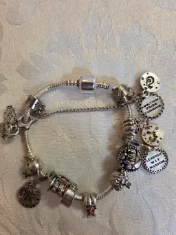 Silver Tone Artisan Made 7" Harry Potter Themed Charm Bracelet
