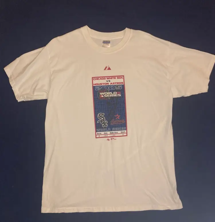VTG World Series Ticket 2005 White Sox vs Astros Tee L