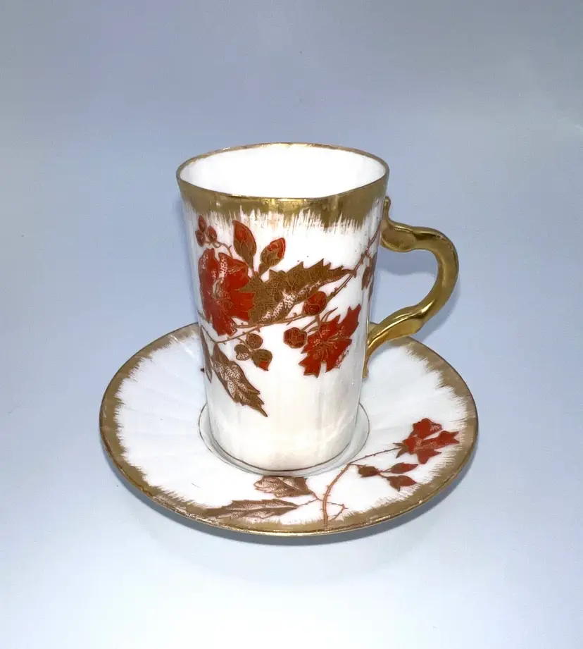 19th Century Antique Leonard Limoges Chocolate Cup & Saucer
