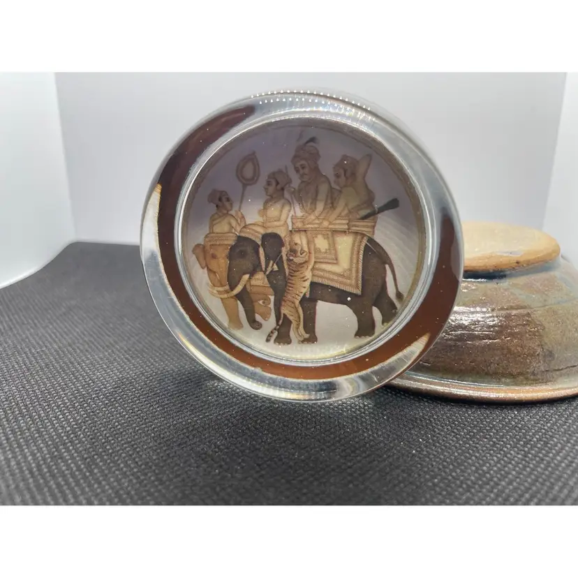 Vintage Nigel Pain Product Glass Dome Paperweight