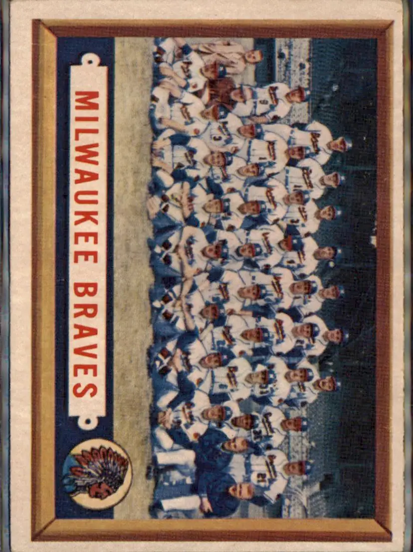 1957 Topps #114 Milwaukee Braves - ( 194-pj7r7 ) - Milwaukee Braves