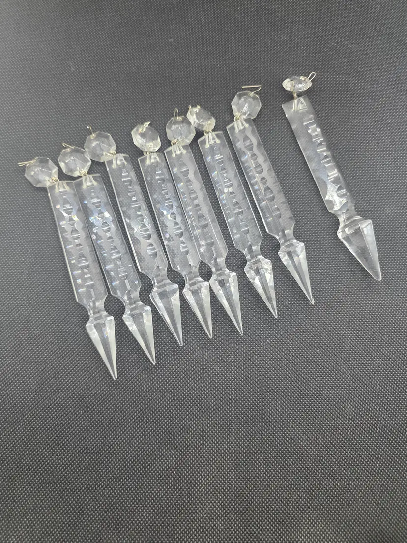 Set of 8 replacement crystals 6" triangle cut or use for crafts
