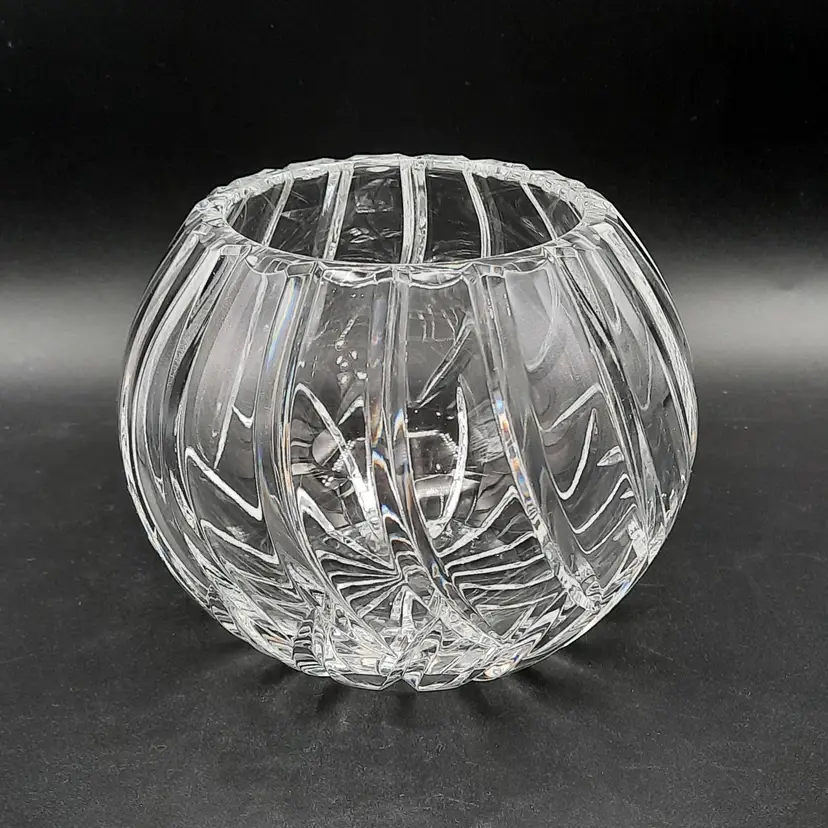 Vintage Crystal Rose Bowl Vase