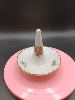 Vintage  German Blue Crown Ring Dish