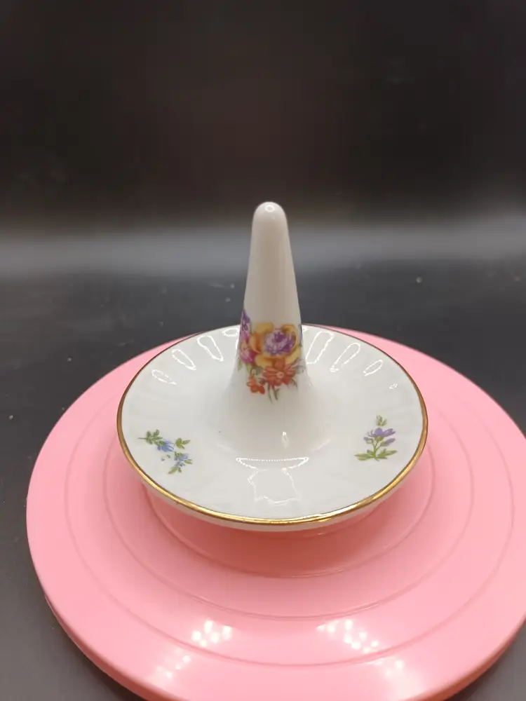 Vintage German Blue Crown Ring Dish