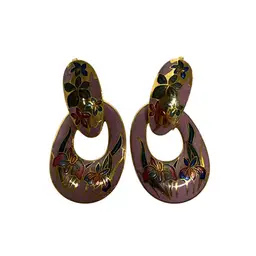 Pink Cloisonné Earrings