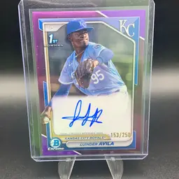 Luinder Avila 1st Bowman Auto /250 Purple Kansas City Royals