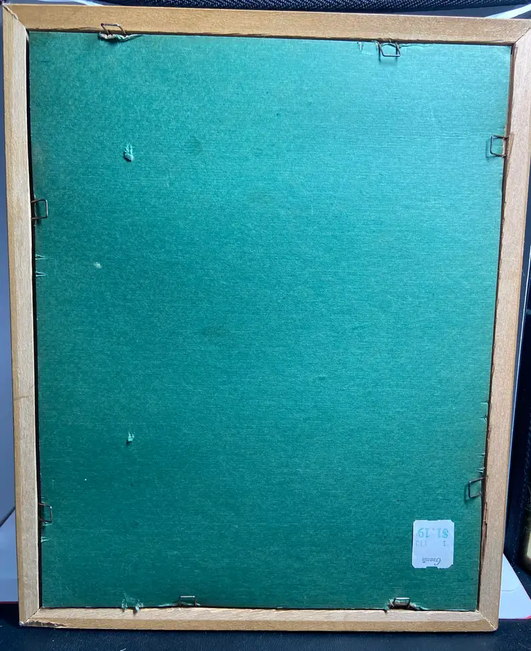 Vintage 9 x 11 Framed Paint by Number on Velvet Native American Chief