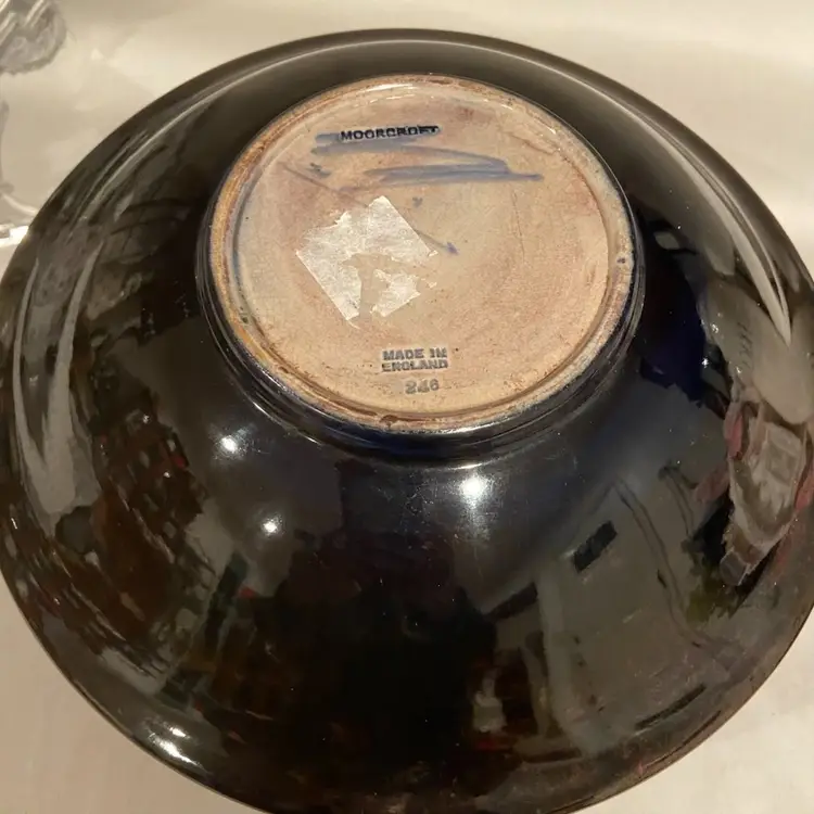 Moorcroft Made In England Bowl Pottery Flambé MCM Signed