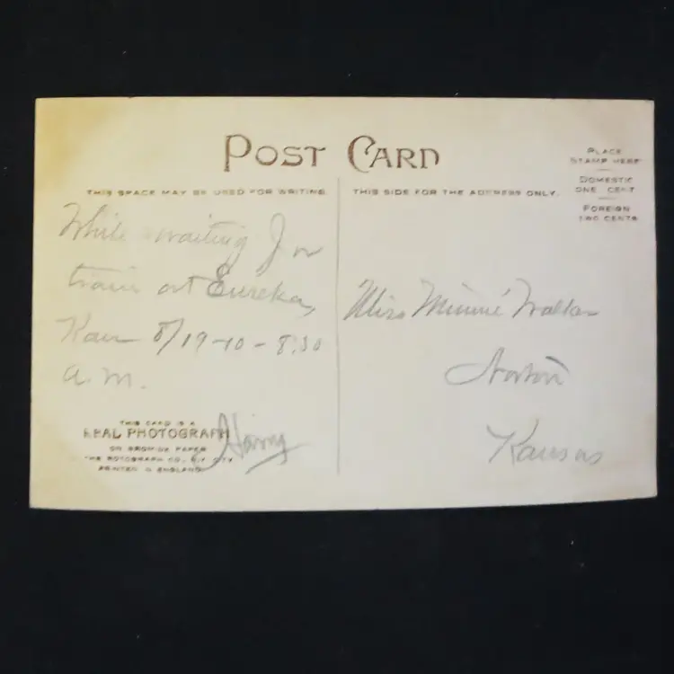 Antique Real Photo Postcard Exact Date Time Verse Rotograph Co