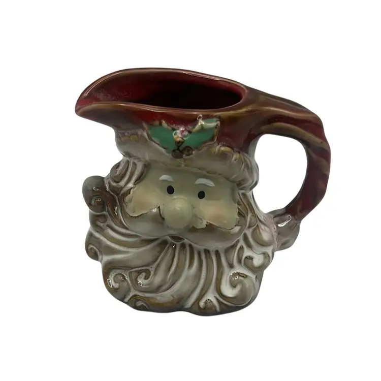 Vintage Old World Santa Claus Sugar And Creamer Set, Both Are Approximately 3-1/2” Tall