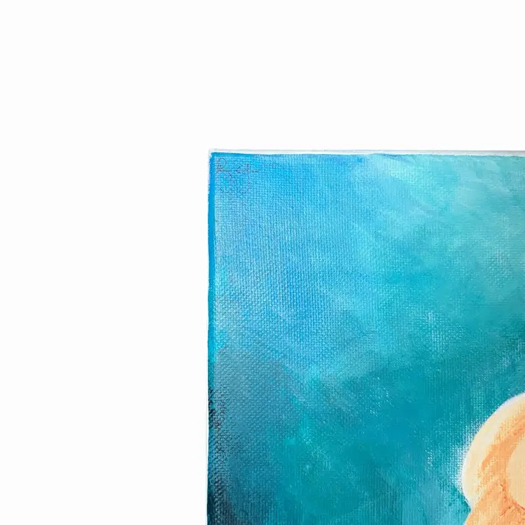 Original Mermaid Painting 11x14 Canvas Coastal Wall Art Whimsical Red Hair Mermaid Ocean Decor Beach House Mermaidcore Gift