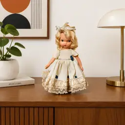 Vintage Nancy Ann Style Doll Blonde Bisque Sleep Eyes Jointed Tagged Dress 5 Inch