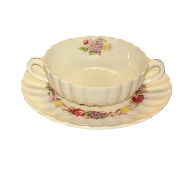 Flat Cream Soup Bowl & Saucer Set