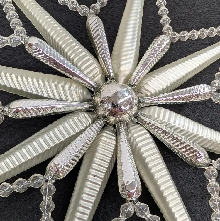 Vintage Christmas Star Tree Topper Clip-on Glass Beads Starburst Czech Republic