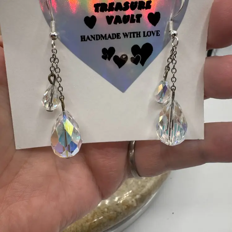 Handmade With Love Aurora Borealis Swarovski Crystal Earrings