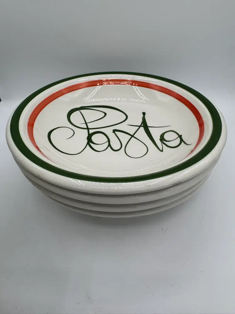 Vitantonio Pasta Bowls Made in Italy Hand Painted Vintage 9" Set Of 4
