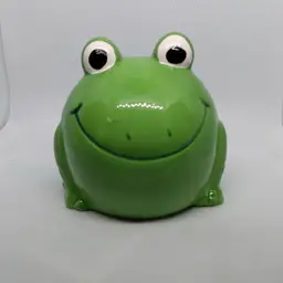 Ceramic Frog Piggy Bank CUTE Kitchey Froggy Money Coin Bank Fun 3"