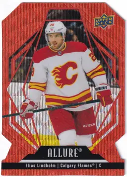 2022-23 Upper Deck Allure Orange Slice Die Cut #94 Elias Lindholm Calgary Flames Hockey Card