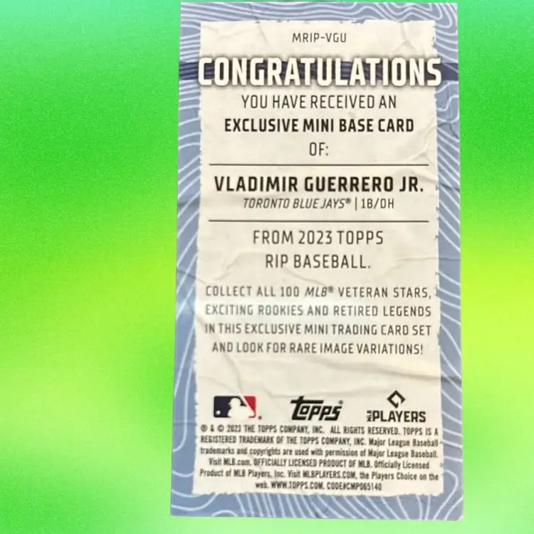 2023 Topps RIP Vladimir Guerrero, Jr. 23/40