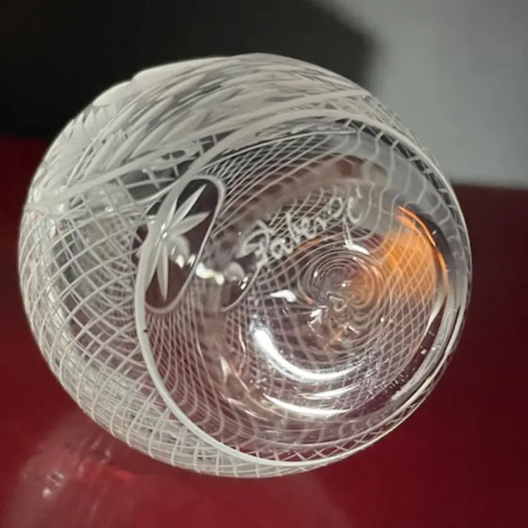 Faberge Cut Crystal Glass Russian Imperial Swan Bird Egg Signed