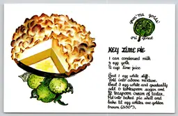 Postcard Gran'ma Golds' Original Key Lime Pie Recipe Baking Cooking Cuisine Dessert - 14742