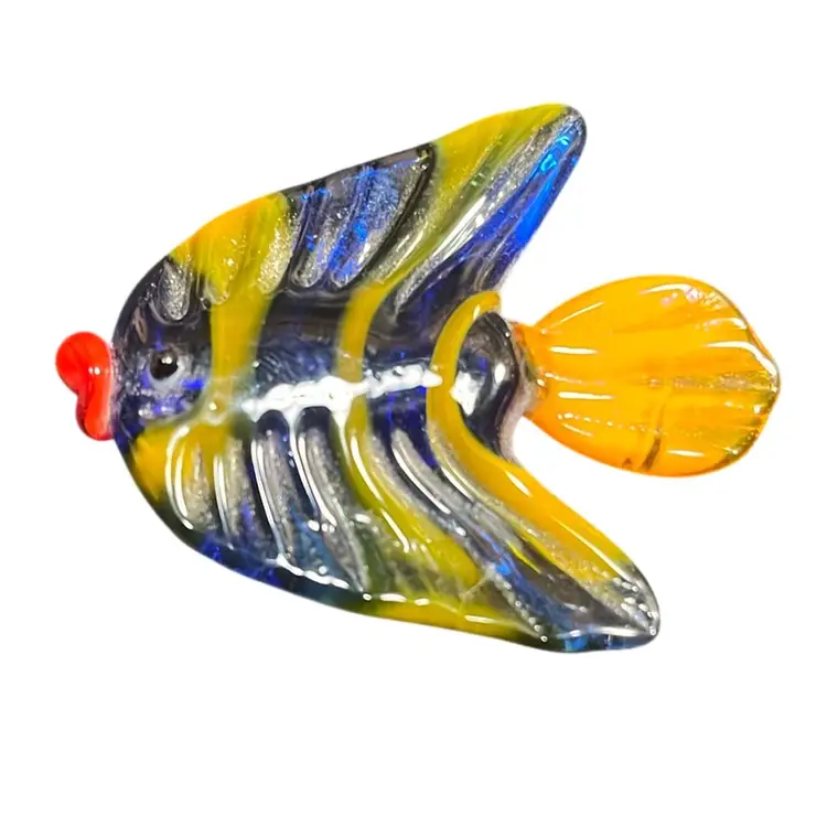 Art Glass Fish Blue And Orange