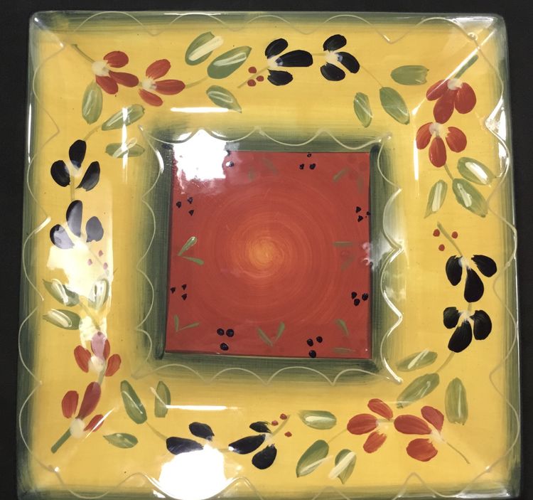 Tabletops ceramic, 10" square dinner plate, fall colors, La Province pattern