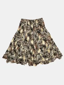 Y2K Fairy Grunge Animal Print Midi Skirt Chiffon Layered Flowy S M