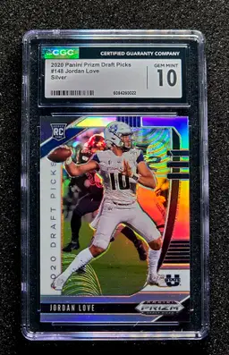 2020 Panini Prizm Draft Picks #148 JORDAN LOVE Silver RC Rookie CGC 10 Gem Mint
