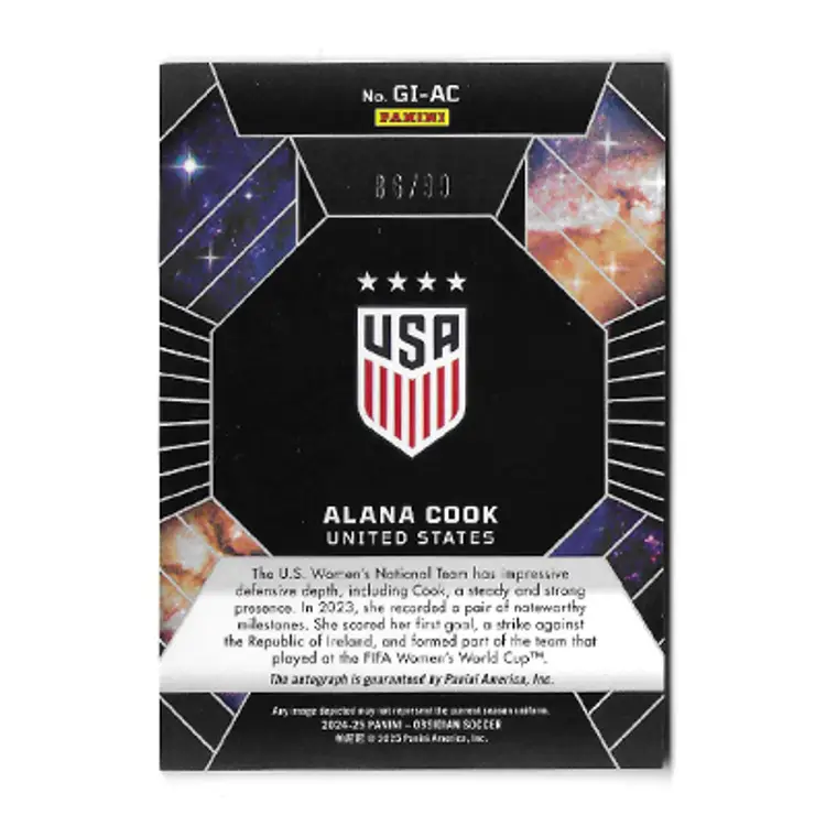 2024-25 Panini Obsidian Soccer Galaxy Ink Alana Cook /99