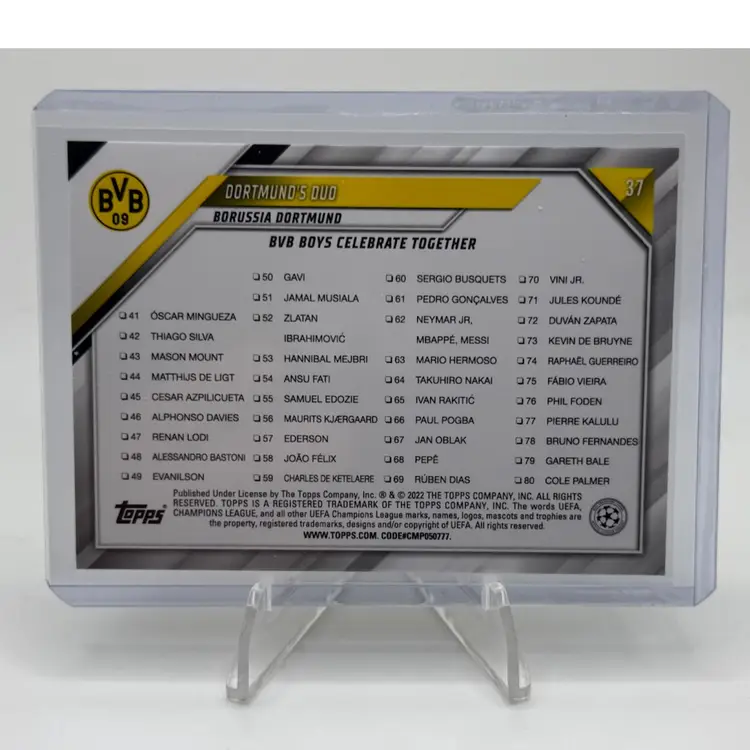 Erling Haaland 2021-2022 Topps UEFA Champions League Speckle Foil Dynamic Duo Borussia Dortmund