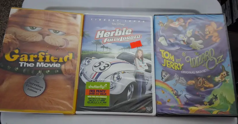 Garfield, Herbie Fully Loaded, Tom and Jerry & The Wizard of Oz DVD Set All are NEW