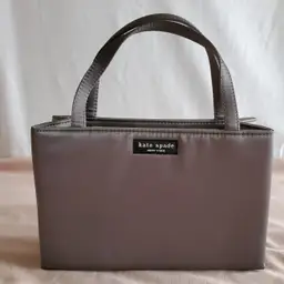 Authentic (1993) Vintage Grey Kate Spade Satin Mini Sam Tote (Very good condition) With COA