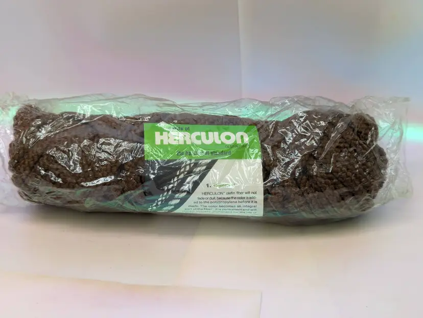 Vintage Macrame Cord Poly Brown Herculon Crafts Diy Sewing Yarn Hangers 70s decor