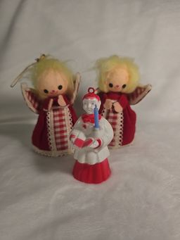 Vintage 1970s Angels & Choir Boy Ornaments – Set of 3 – Japan