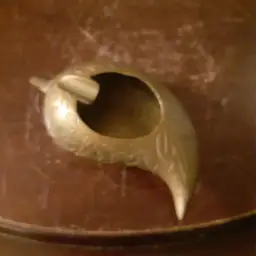 Small Leaf Shaped Brass Ashtray