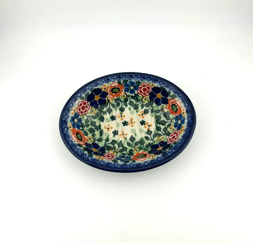 Polish Pottery Soap Dish 5.5”x 4.25”x 1.25”