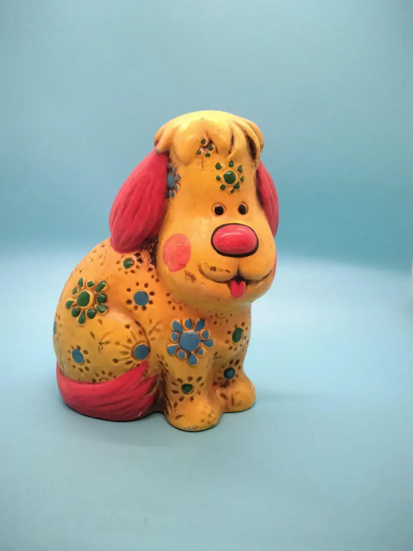 Vibrant Colored Dog Coin Bank
