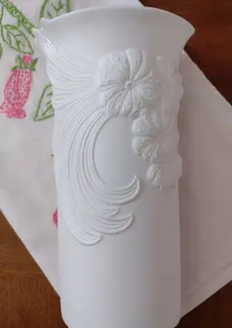 AK Kaiser West Germany bisque Vase - Vintage White Floral Vase