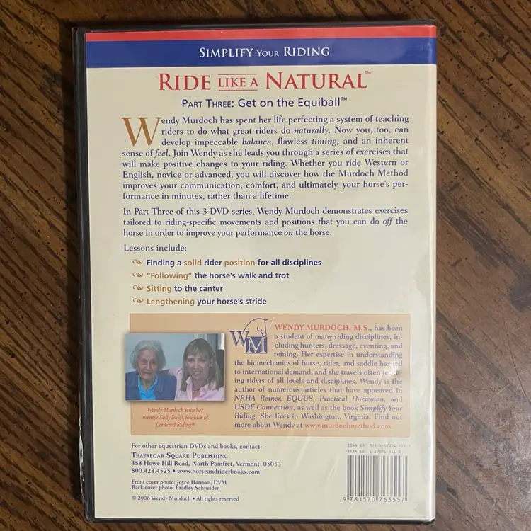 Ride Like A Natural DVD Pt 3. Get On The Equiball. Simplify Your Riding. By Wendy Murdoch. 