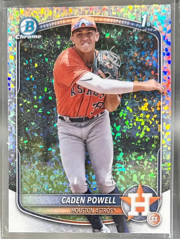 2025 Bowman Chrome Caden Powell 1st Chrome Mini Diamond Refractor Parallel Houston Astros
