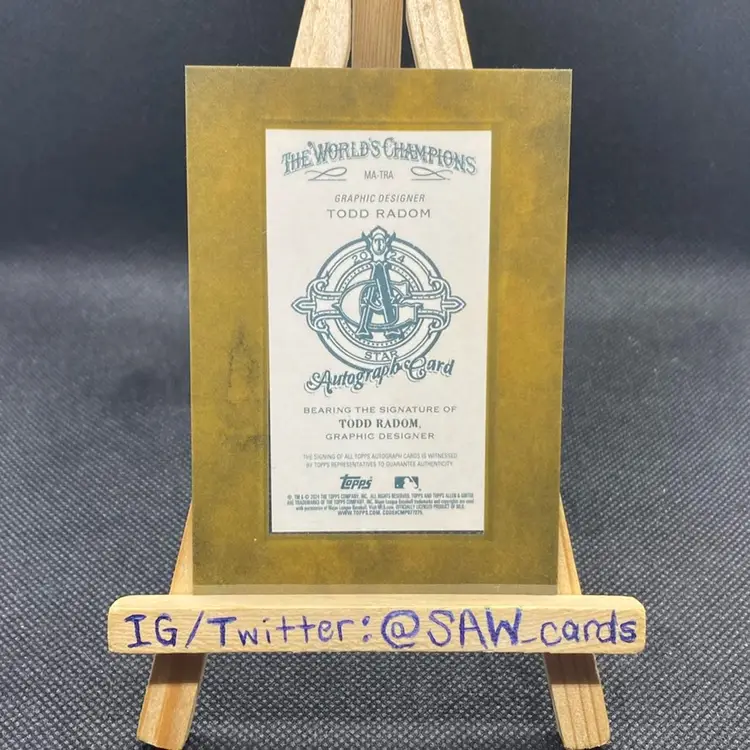 Todd Radom 2024 Topps Allen & Ginter Graphic Designer Auto