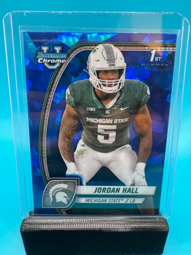 Jordan Hall 1st Bowman Chrome U Sapphire Michigan State Spartans