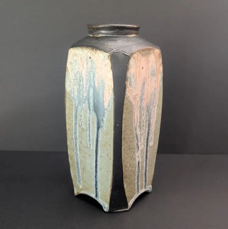 Original Signed Richard Aerni Studio Art Pottery Stoneware Vase Vintage 1993