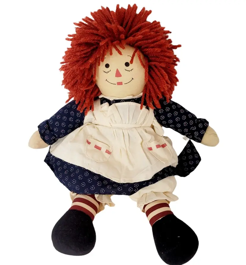 Vintage Raggedy Ann Country Looking Raggedy Ann Russet Haired Ann Doll 15"